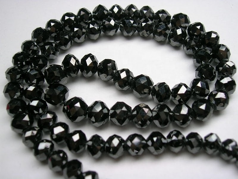 Natural Black Diamond Beads 2 To 3 MM Size Excellent Clarity Faceted Beads necklaces at discounted price