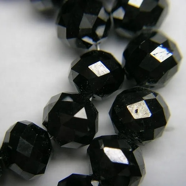 Natural Black Diamond Beads 2 To 3 MM Size Excellent Clarity Faceted Beads necklaces at discounted price