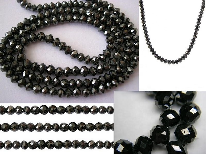 Natural Black Diamond Beads 2 To 3 MM Size Excellent Clarity Faceted Beads necklaces at discounted price