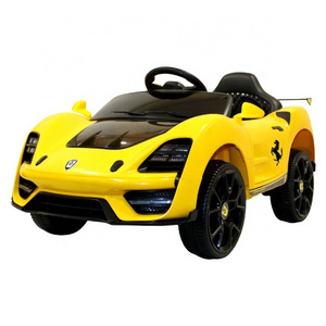 12v Yellow and black battery operated Electric Car outdoor fun driving activity for unisex kids child toddler remote control