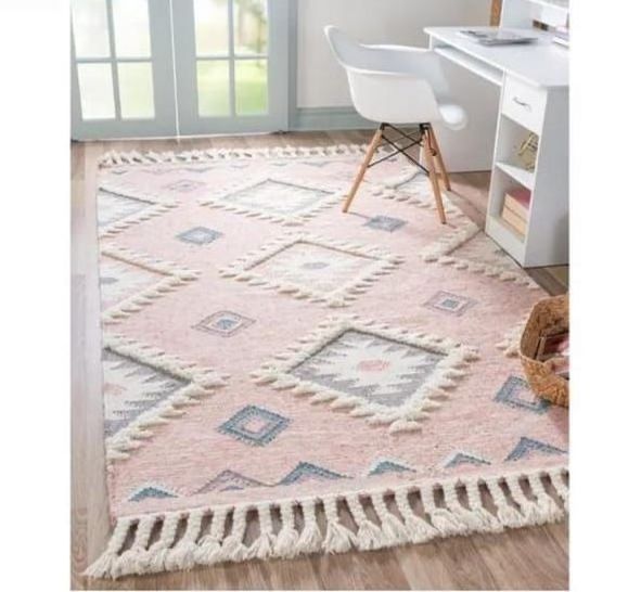 Hot Selling Hand knotted Moroccan area rug, Felted Wool designer shaggy rug home decor carpet at factory price