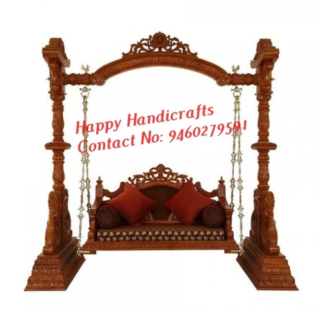 Wooden Indian Carved Swing Indian Style Premium Quality Teak Wood Indoor Swing