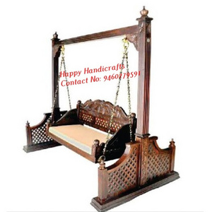 Royal Indian Vintage and Antique Decorative Royal Carved Solid Wood Swing