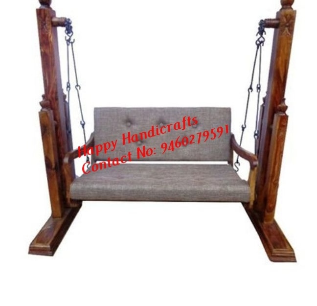 Indian Color Living room Furniture Swing Jhula Pakistan Traditional Swings 3 seater Wooden Jhoola Indoor Natural Rosewood Swings