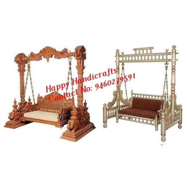 Indian Buy Classy Swing for Wedding Stage, Metal Look Wooden Carved Swing, Jhula Manufacturer