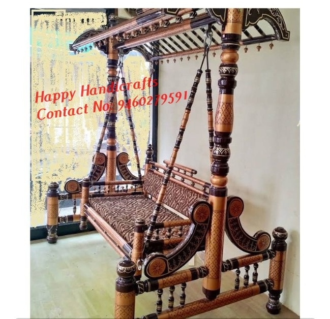 Indian traditional style solid wood indoor/ outdoor swings jhoola