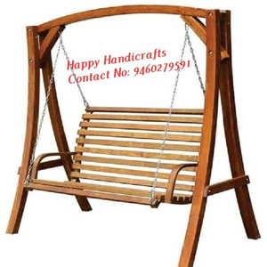 Indian Style Beatiful Outdoor Wooden Log Swing Modern Garden Decoration Furniture Chair Porch Swing