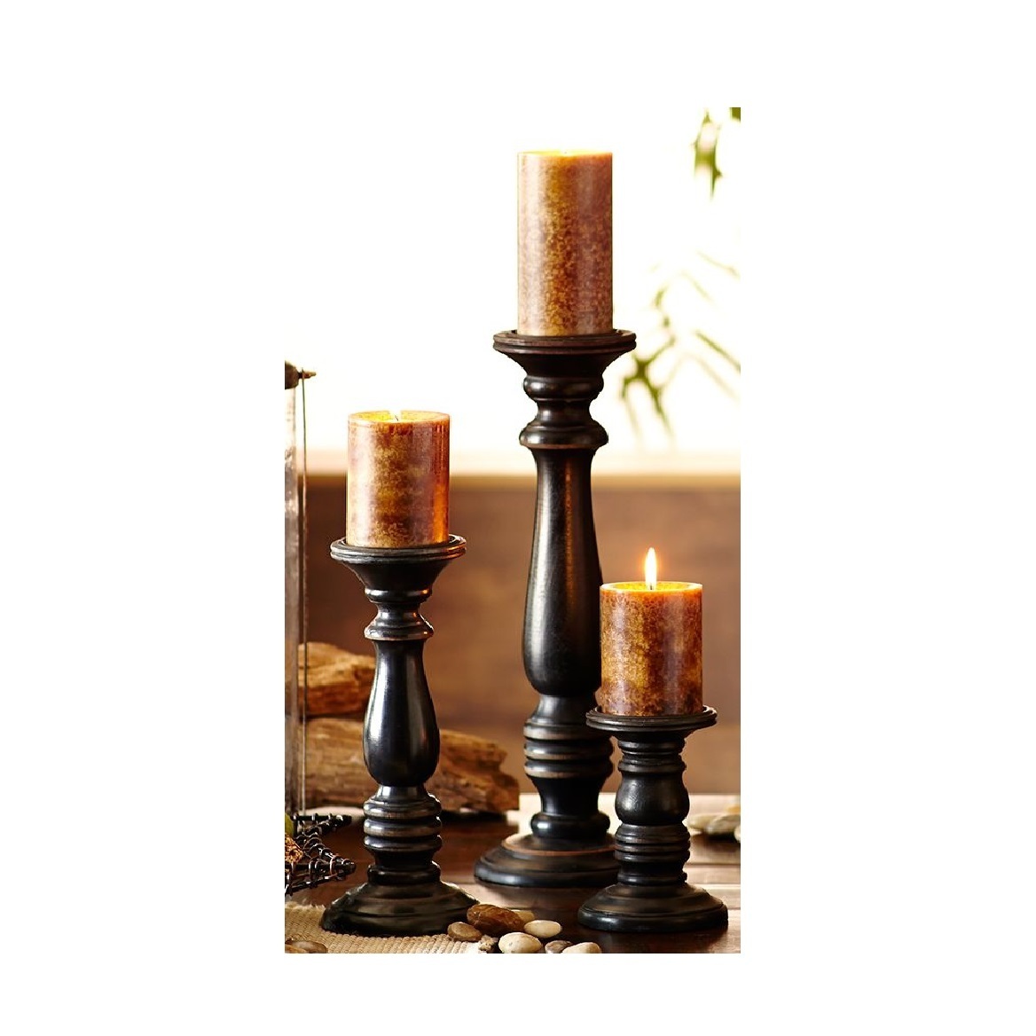 best seller Wedding Lantern Centerpiece Set of 3 Rustic Wedding Table Decoration Farmhouse Wooden Candle Holder