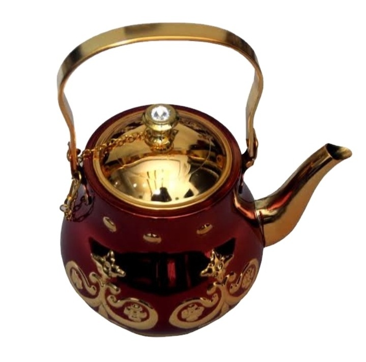 Antique Hand painted tea kettle Interior Design : BLACK, Chai Kettle, Traditional Indian tea kettle,