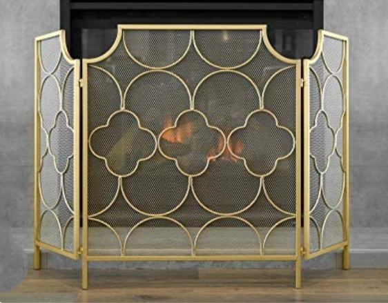 Fireplace Screen Wrought Iron Fireplace Screens Fireplace Screen with Door Fire Spark Guard Grate for Fire Pit