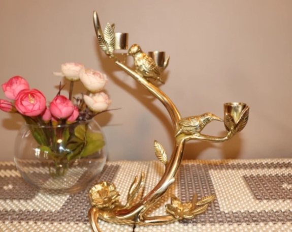 Latest Designs Golden Palm Tree Candle Holder For Attractive Guest Purpose Best Home Decoration