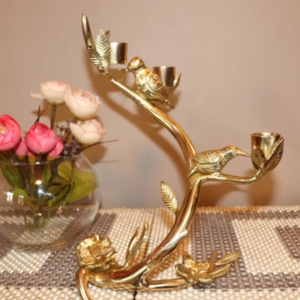 Latest Designs Golden Palm Tree Candle Holder For Attractive Guest Purpose Best Home Decoration