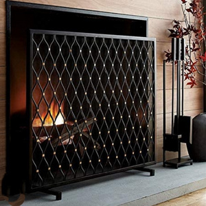 Fireplace Screen Wrought Iron Fireplace Screens Fireplace Screen with Door Fire Spark Guard Grate for Fire Pit