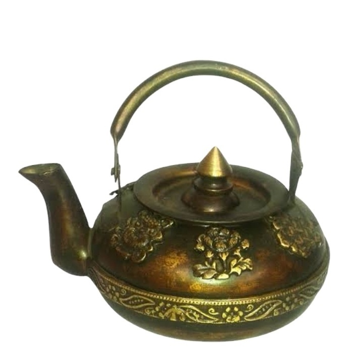 Antique Hand painted tea kettle Interior Design : BLACK, Chai Kettle, Traditional Indian tea kettle,