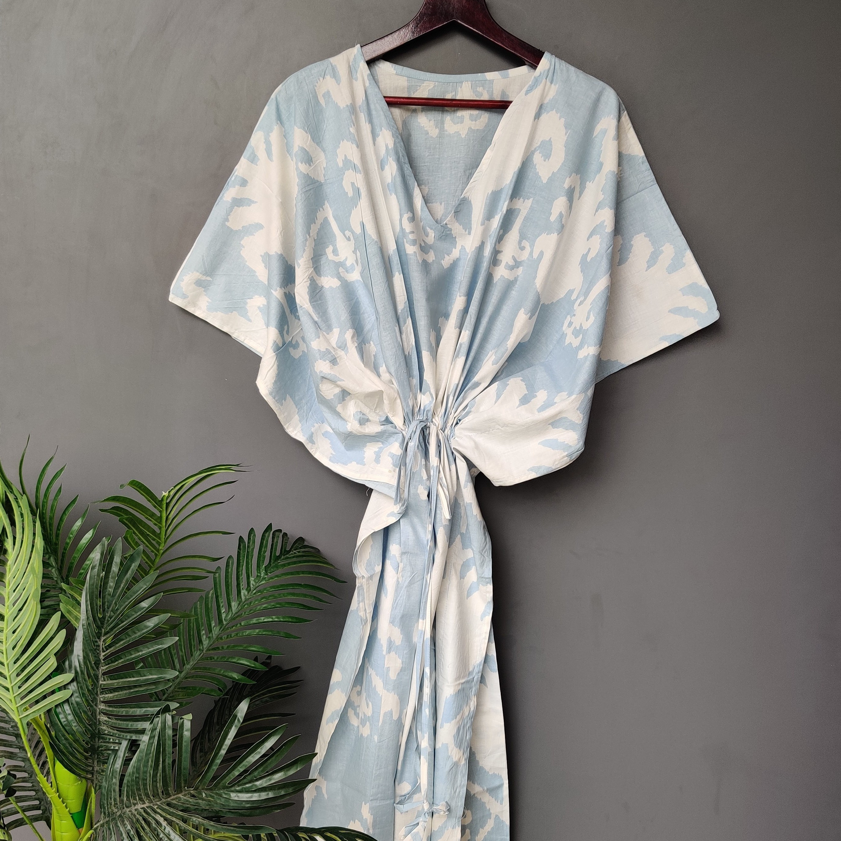 Cotton Indian Floral Kaftan Long Caftan Dress For to be Moms Beach Cover up Sleepwear Summer Wear