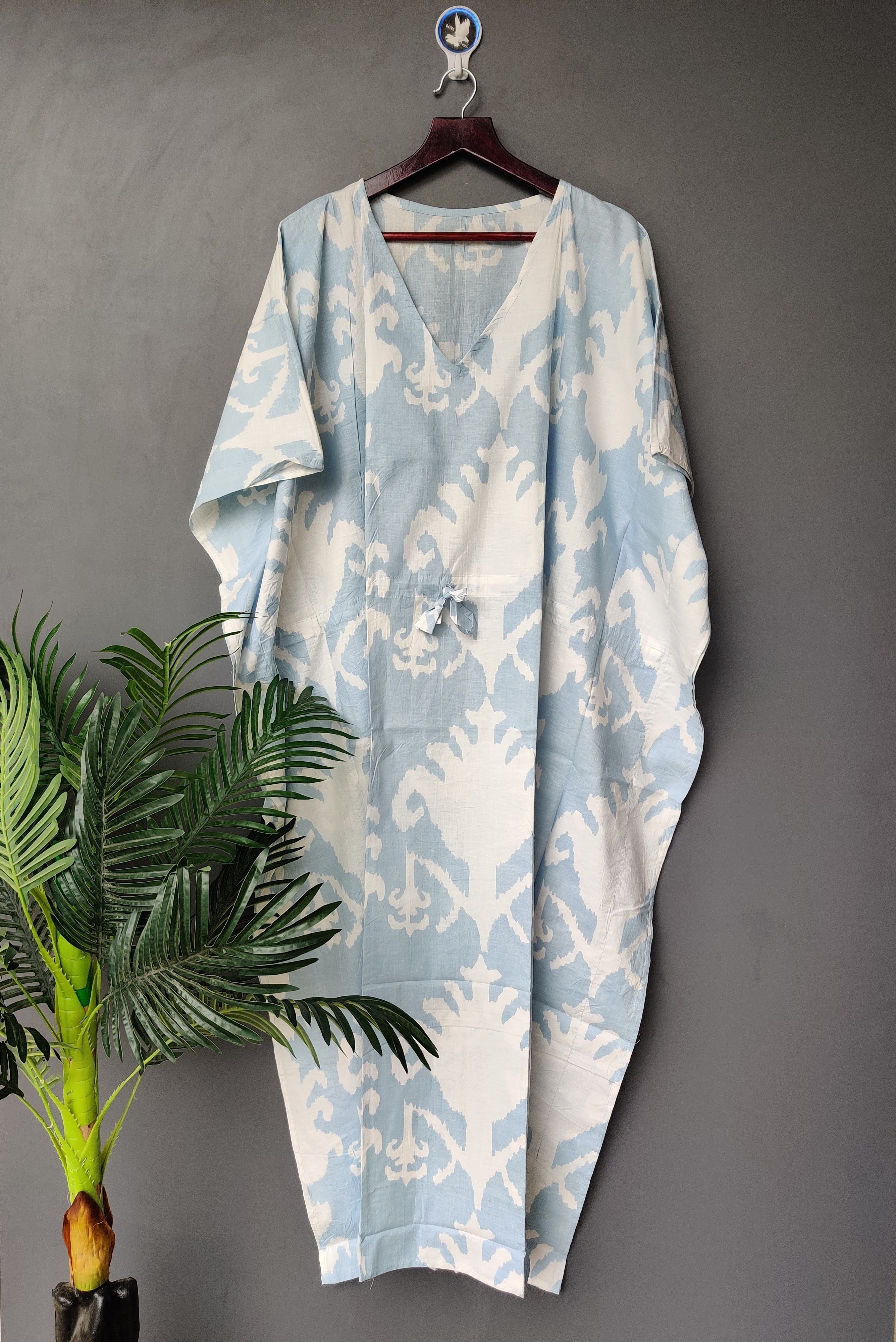 Cotton Indian Floral Kaftan Long Caftan Dress For to be Moms Beach Cover up Sleepwear Summer Wear