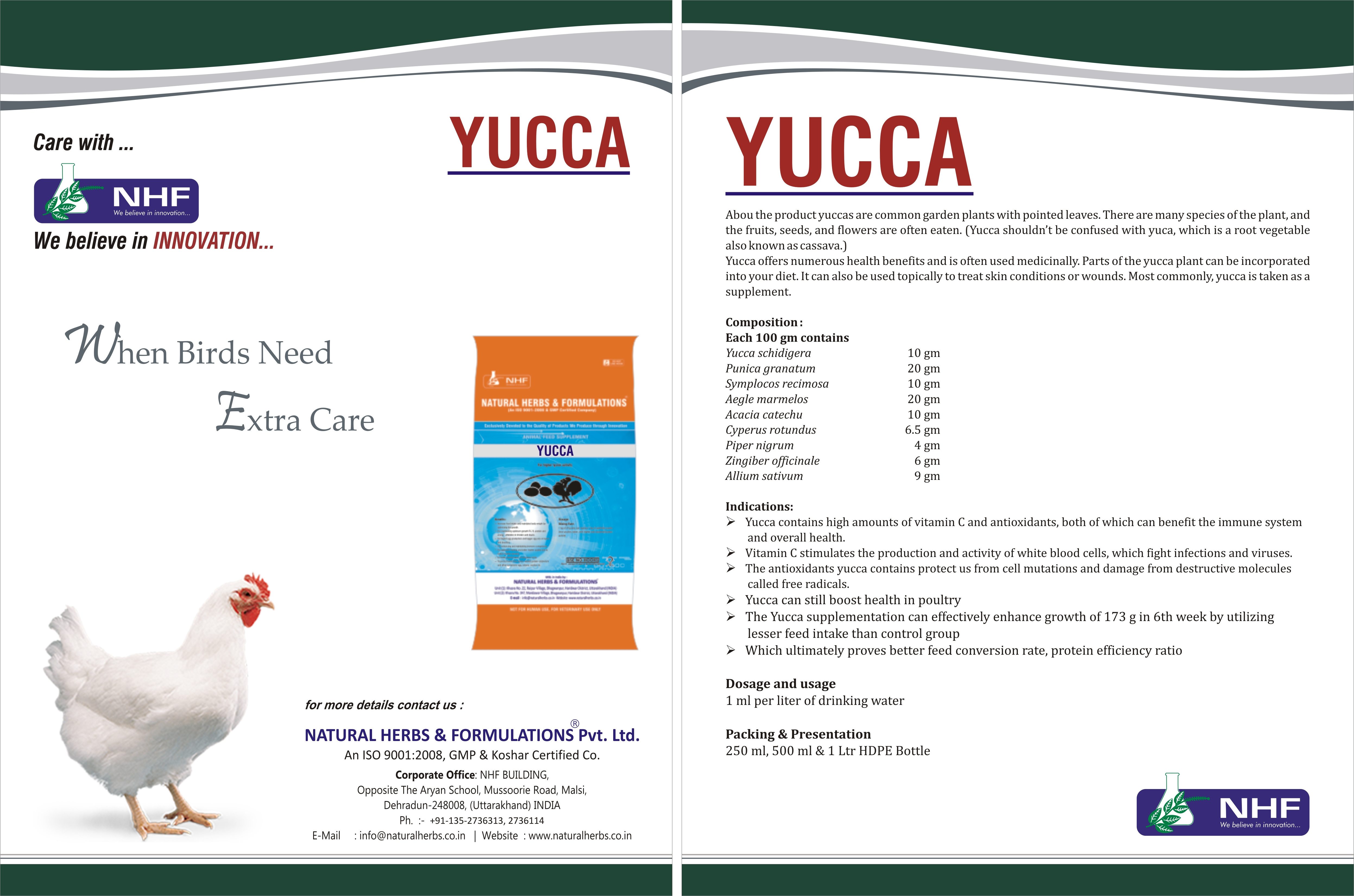 Yucca powder Yucca schidigera Pure Herbal Feed Supplement for fish and poultry birds