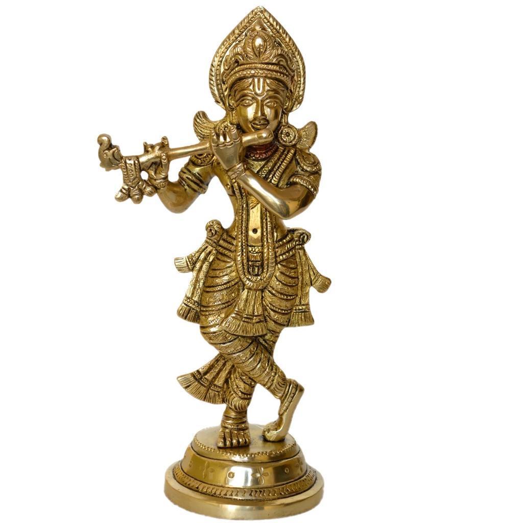 Hot Selling Lord Krishna Statue Made in Brass for Home Mandir Temple Pooja Use Available at Wholesale Price