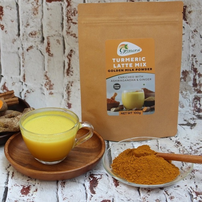 Wholesale High Quality Green Organic Certified Turmeric Latte Mix Powder For Drink as Golden Milk powder