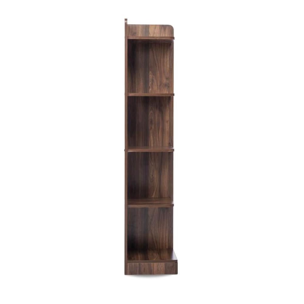 Wood Book Shelf  Wooden Tree Shape Bookshelf Free Standing Bookcase with Open 8 Shelf  One Drawer Storage