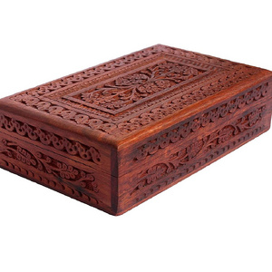 Handmade Wooden Jewellery Box For Women Jewel Organizer Hand Carved With Intricate Carvings