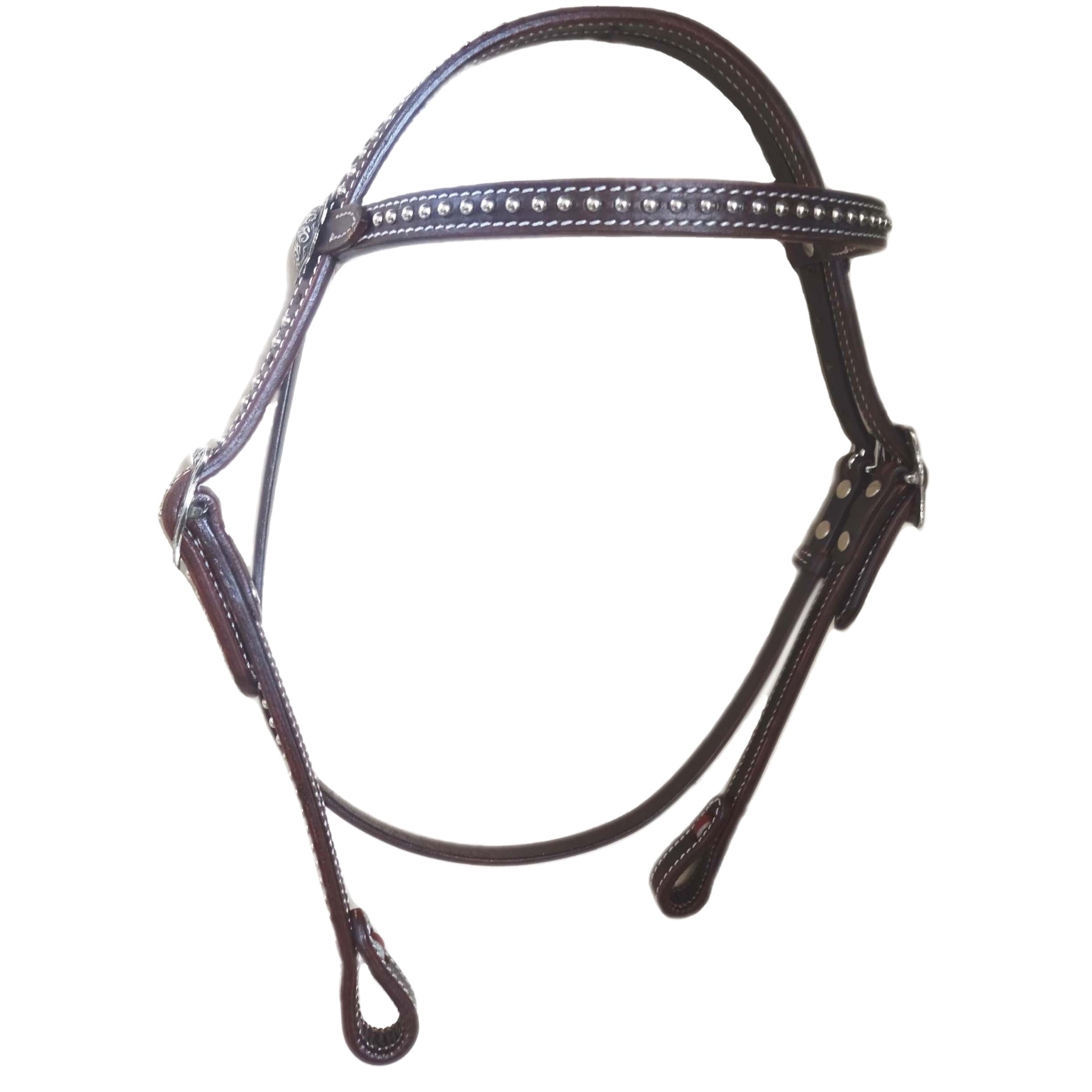 Customized western headstalls genuine leather horse bridles silver concho embellishments cowboy style equine tack