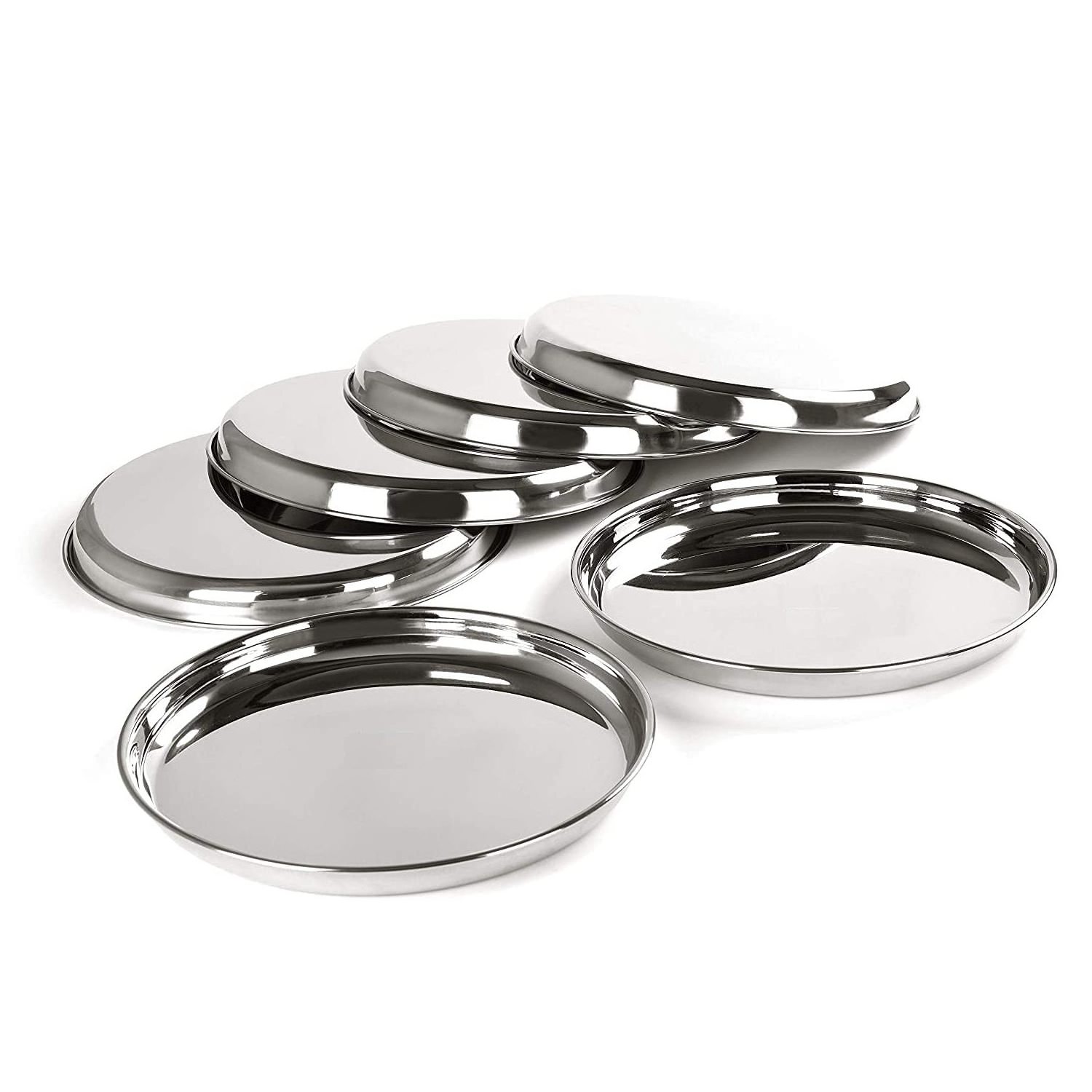 Standard Quality Heavy Gauge Stainless Steel Dinner Plate Set for Serving Food Available at Wholesale Price