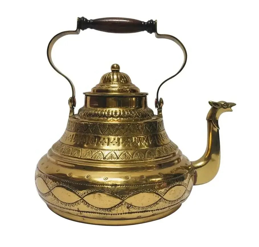 Handmade Brass Moroccan Teapot with Gold Finishing Modern Style Indian Brass Coffee and Tea Pot at Bulk Price Tea Pot