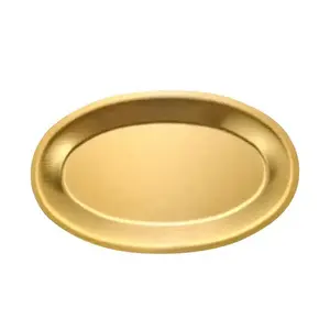 Luxury Style Stainless Steel Gold And Silver Plated Dinnerware Dishes & Plates gold plated serving tray restaurant serving plate