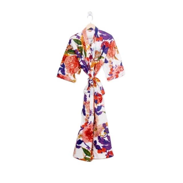 Wholesale And Manufacture Free size Cotton Kimono Women's Sleepwear Dress Bridesmaid Robes New Printed Cotton Kimono Robe