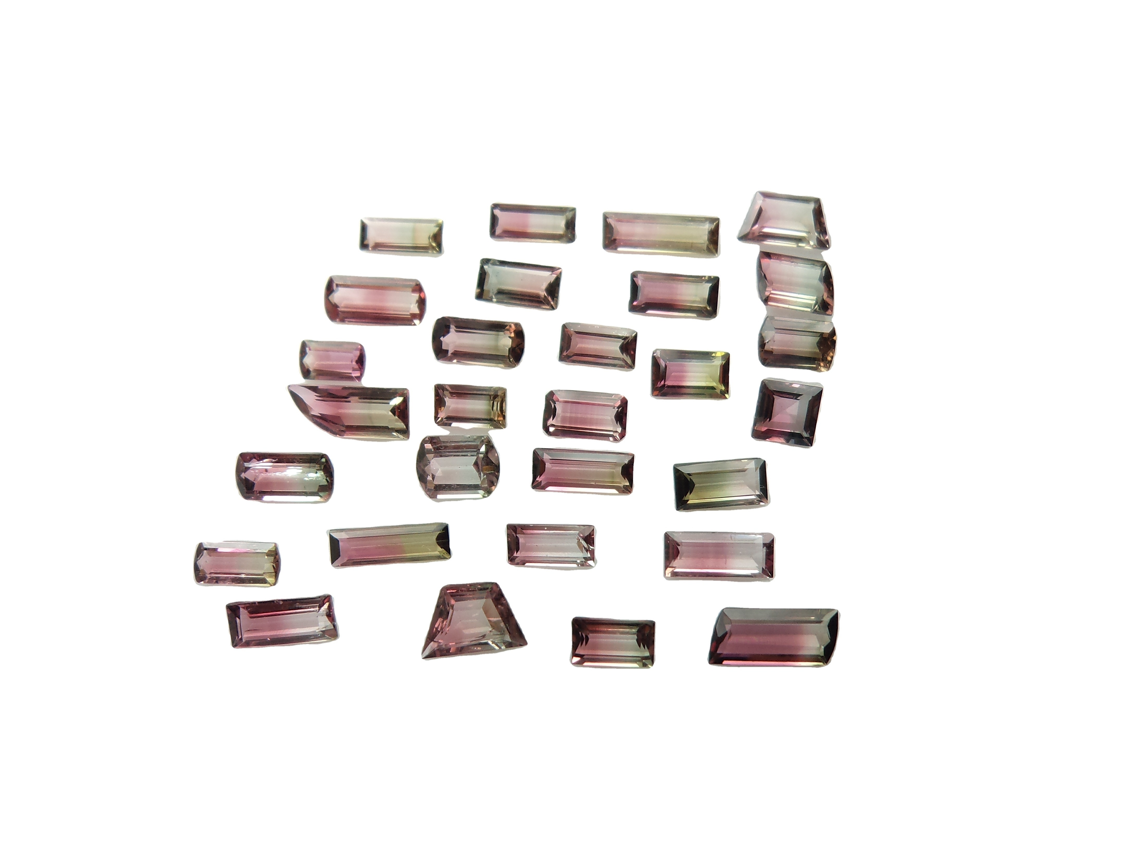 Watermelon Tourmaline Gemstone Bracelet Ring Rectangle Cut Faceted Loose Natural Multi PayPal BR 10 Pcs Mixed Shape