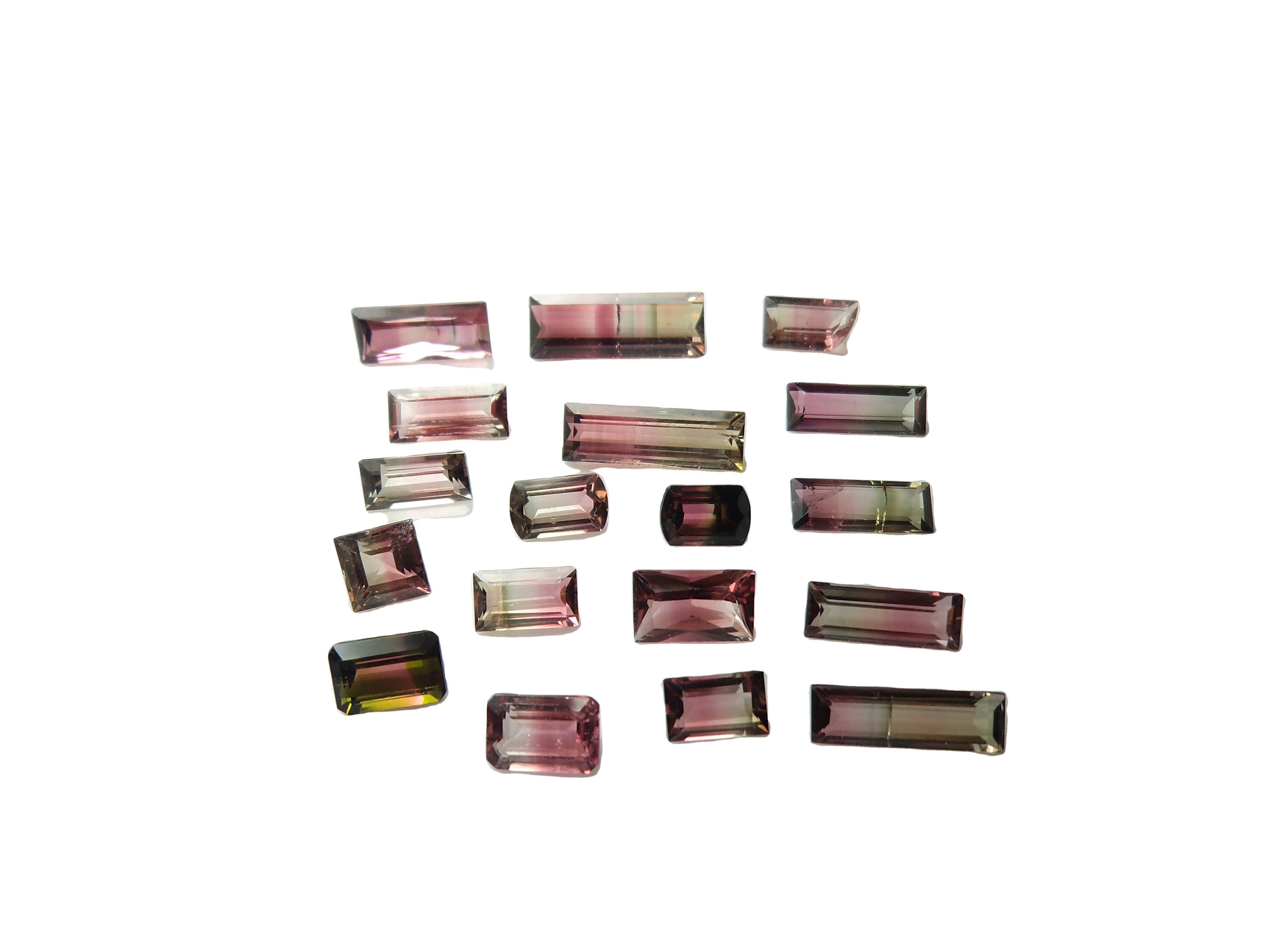 Watermelon Tourmaline Gemstone Bracelet Ring Rectangle Cut Faceted Loose Natural Multi PayPal BR 10 Pcs Mixed Shape