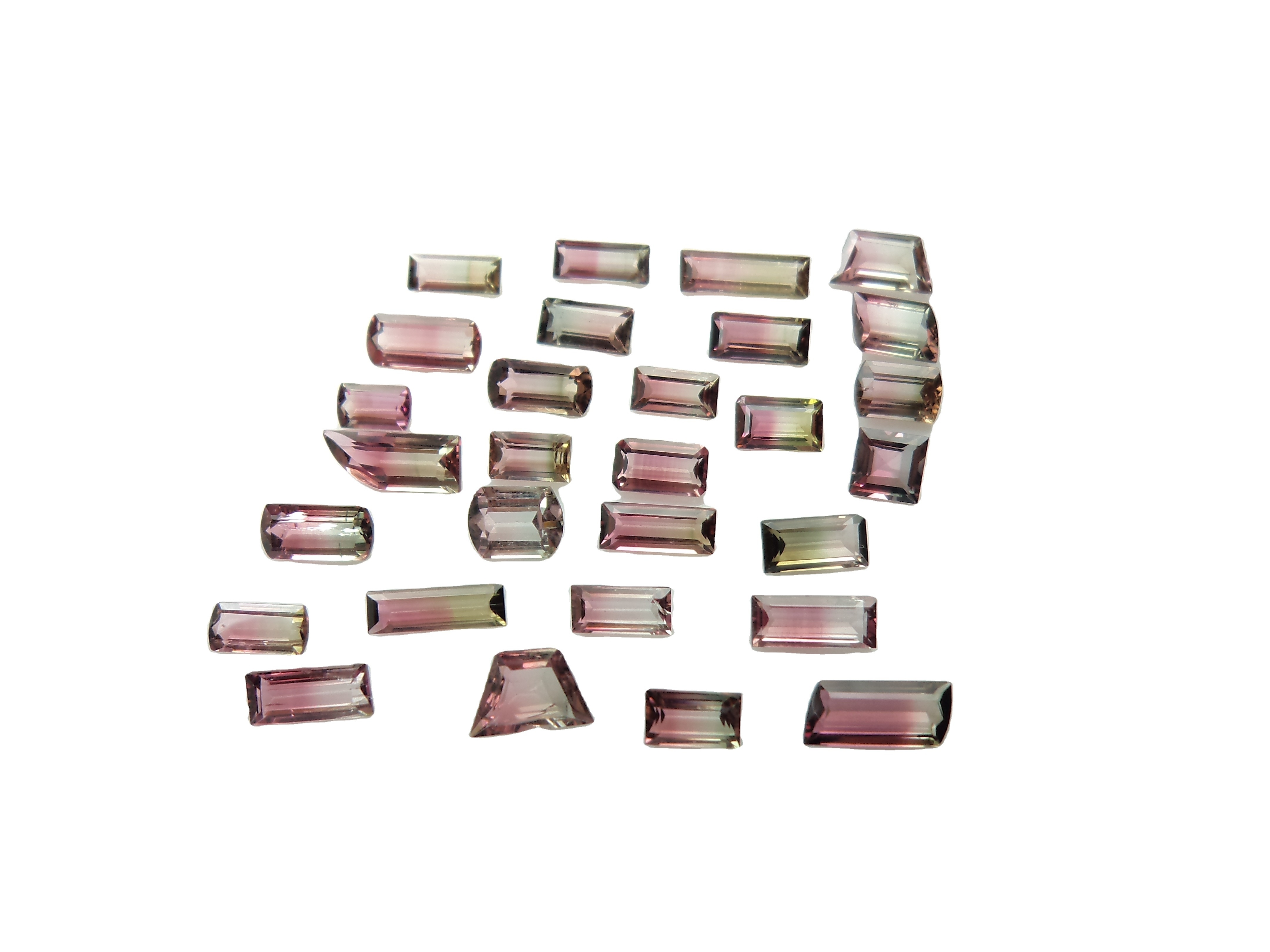 Watermelon Tourmaline Gemstone Bracelet Ring Rectangle Cut Faceted Loose Natural Multi PayPal BR 10 Pcs Mixed Shape