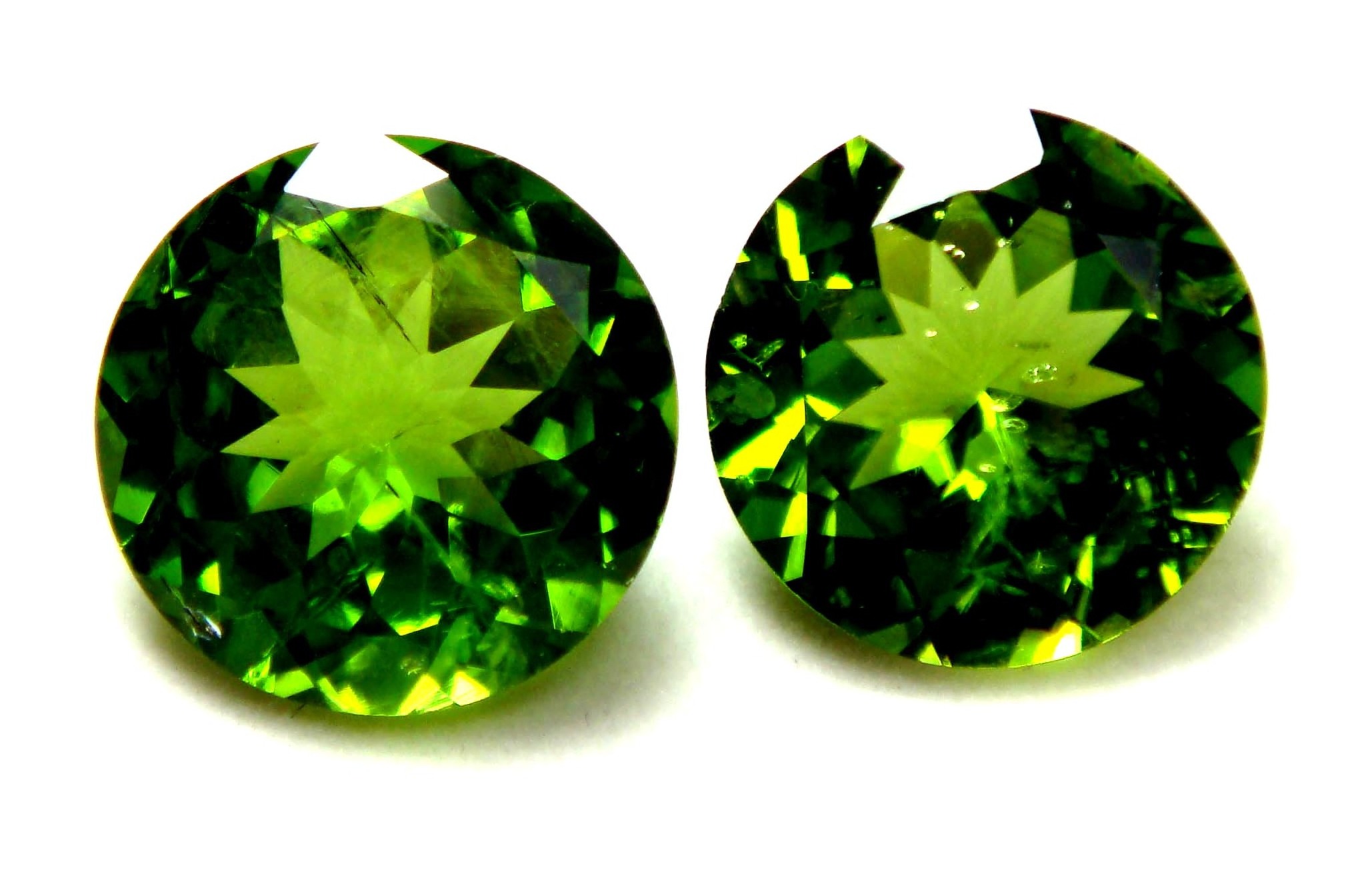 3A Grade Green Peridot Gemstone Faceted Round Cut Pair Loose Gemstones Custom Size Jewelry Making Certified Olive Green Peridot