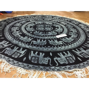 Cotton Beach Towel Yoga Mat Home Decor Round Wall Hanging Elephant mandala Roundie style traditional  mandala tapestry