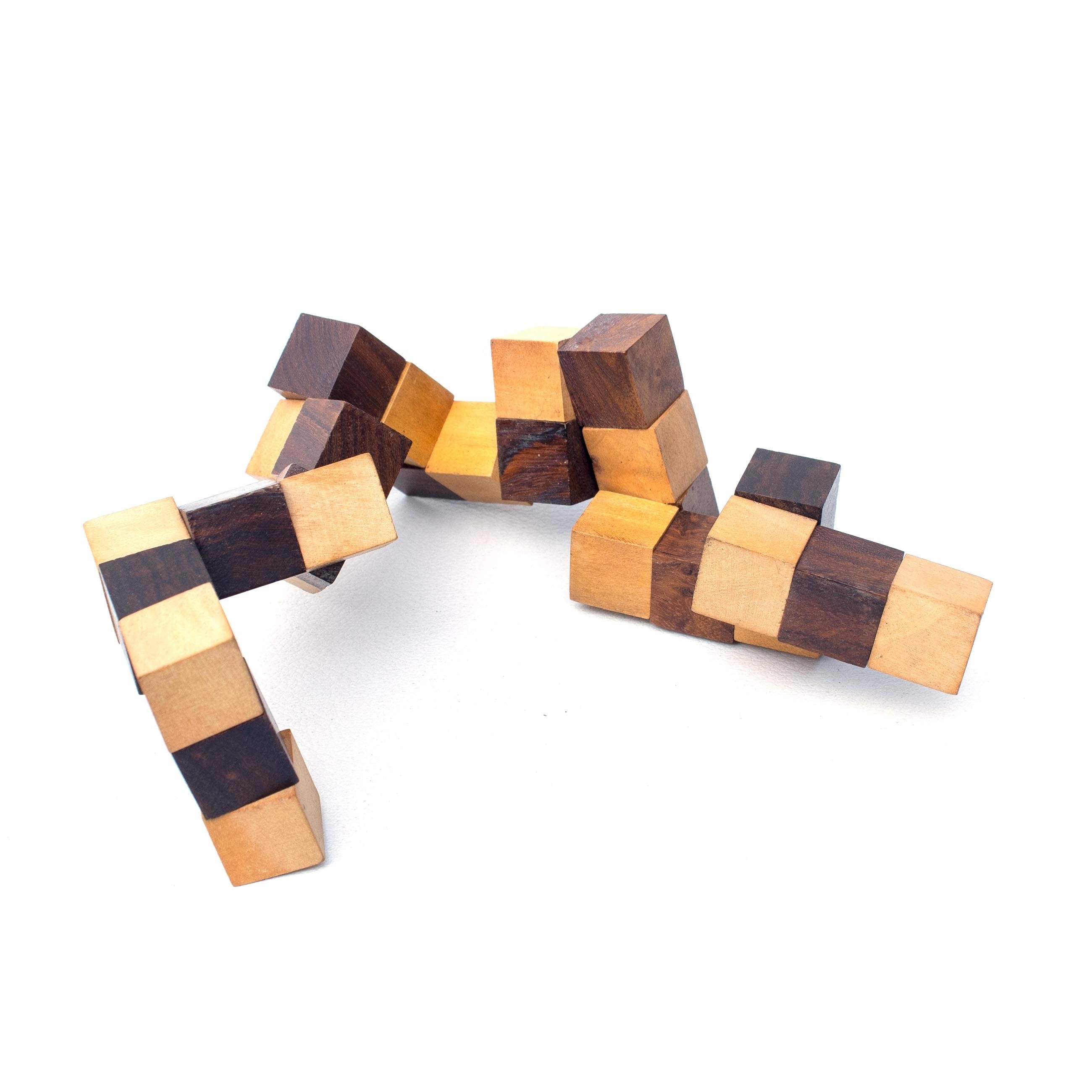 Wooden Snake Cube Puzzle Game 1x1