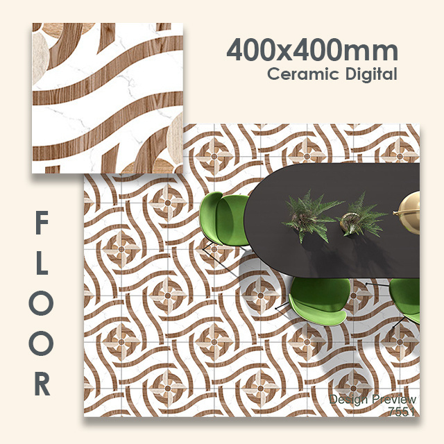 Ceramic Digital 400X400 mm Interior Glossy Rustic Matt Tiles Home Flooring 16x16 inch Floor Tile