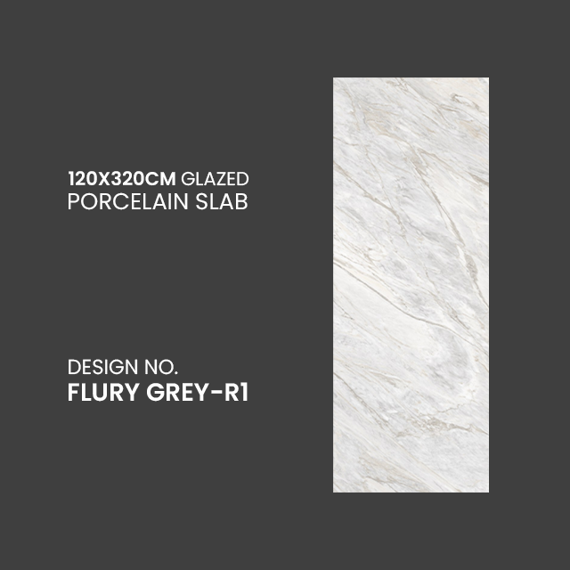 Flury Design Feather Print Glazed Porcelain Slabs 120 x 320cm smooth matt surface For Bedroom And Waiting Room