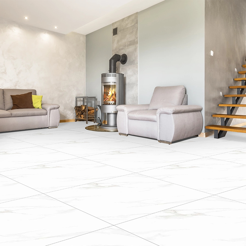 Magnetic Attractive Smooth Glossy Surface Polished Glazed Porcelain Tiles 80 x 80 cm For Living Room Waiting Area And Hallway