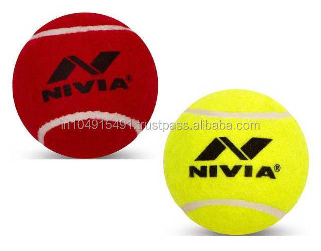 Nivia Heavy Weight Cricket Tennis Balls Red & Yellow