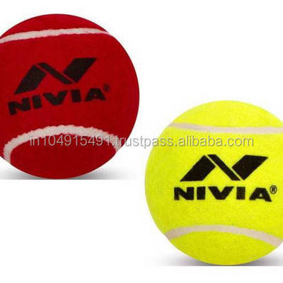 Nivia Heavy Weight Cricket Tennis Balls Red & Yellow