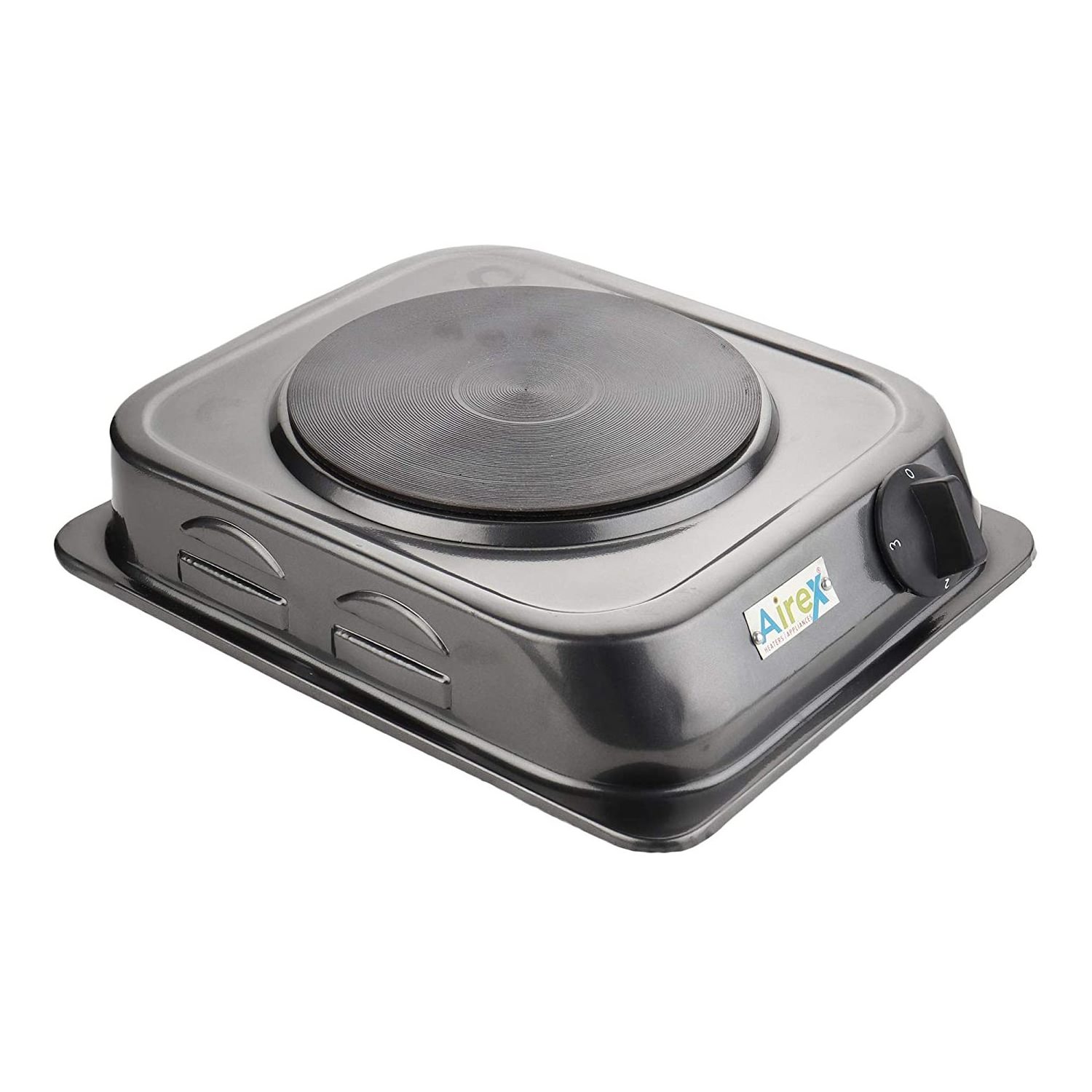 Airex 1500W Tawa Hot Plate Stove Powder Coated Material Electric Cooking Stoves 1 Burner Portable Tawa Hot Plate Black