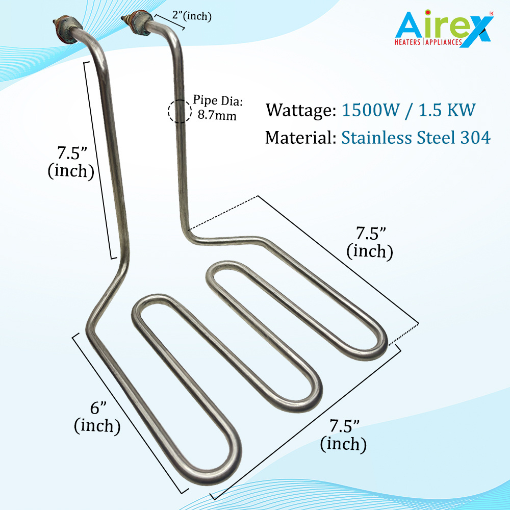 Airex Deep Fryer Heating Element Stainless Steel Tubular Heater Element 750 Watt (6.5 inch)