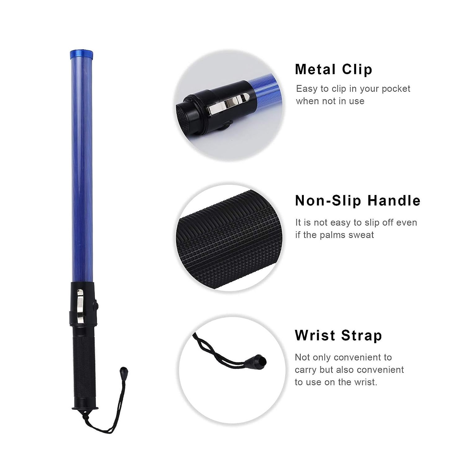 Top Quality Custom Cheap Light strobe mode parking guides Marshaling wands Traffic baton Control Led portable Flashing Batons