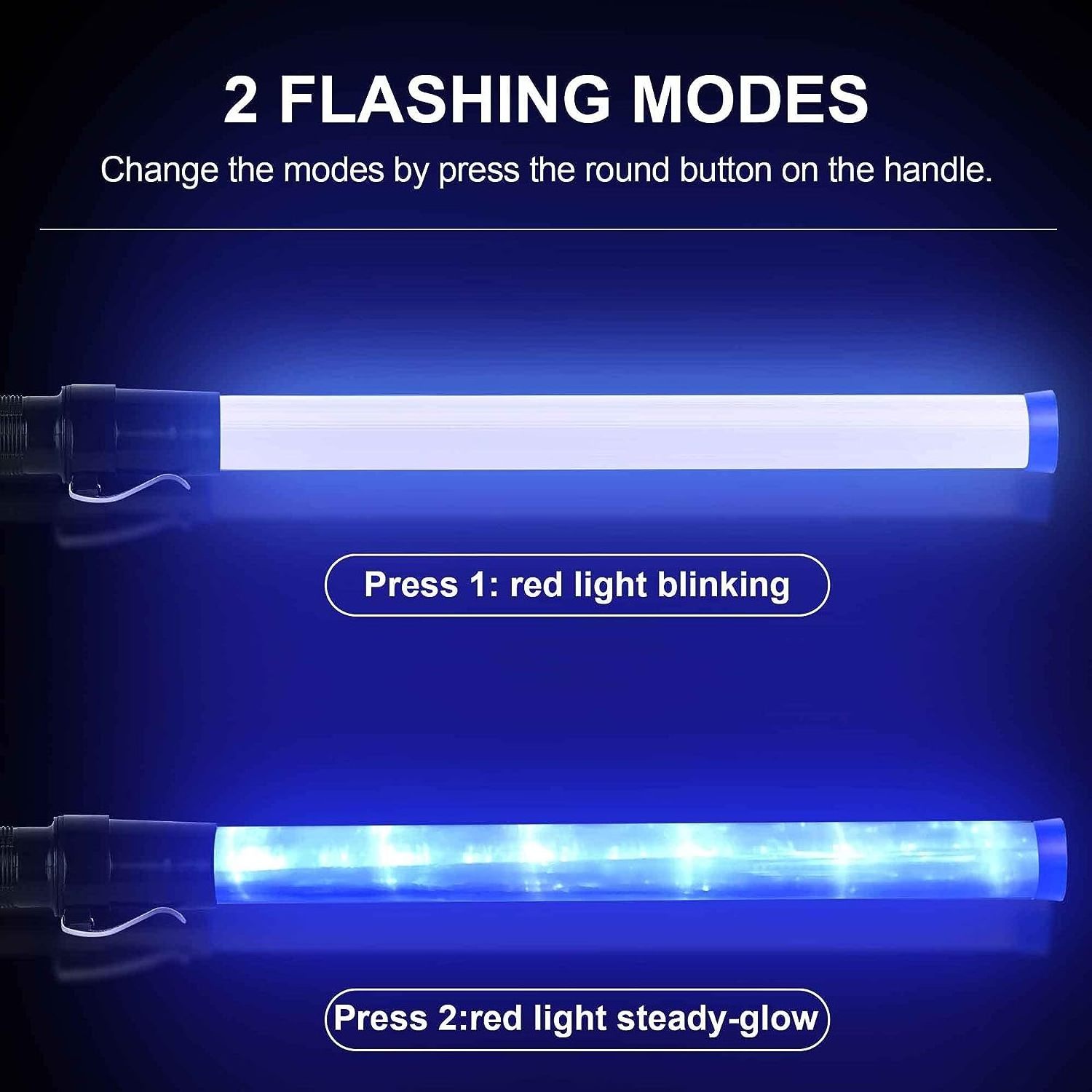 Top Quality Custom Cheap Light strobe mode parking guides Marshaling wands Traffic baton Control Led portable Flashing Batons