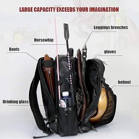 Cheap High Quality Customized Synthathic Leather Sports Horse Riding Boots Saddle carry Bags Waterproof Equestrian backpack bag