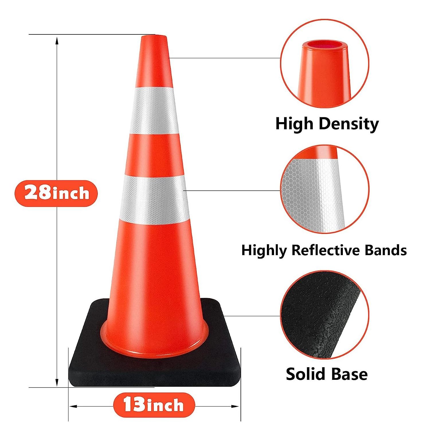 Manufacturer Top Quality Customize Reflacting Cone PVC Protective Parking High Visibility Safety Construction Road Safety Cone