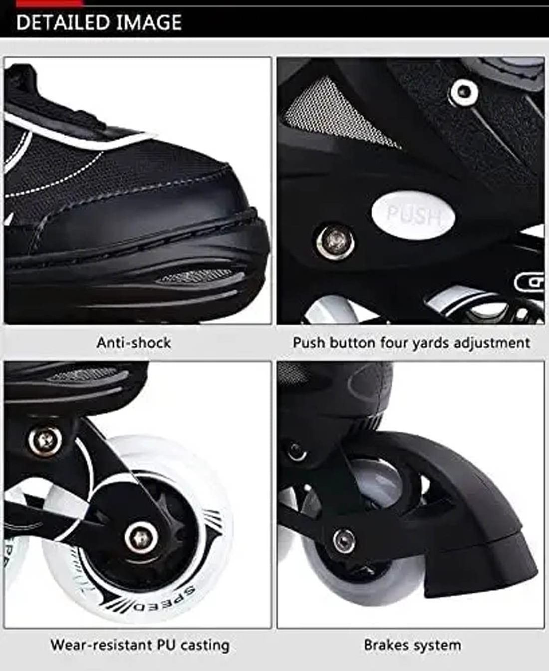 Cheap Factory Made Four Wheels Attractable Flashing Inline Lightup Adjustable Roller Skates Customized professional Skate shoes