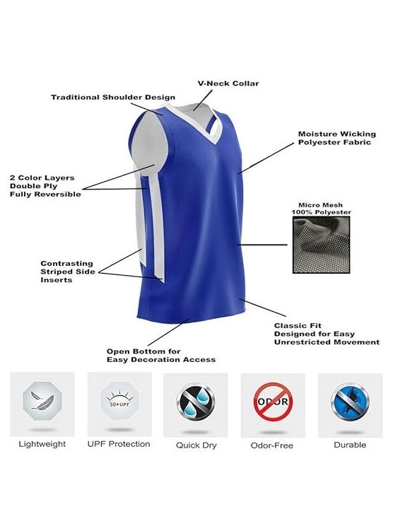 High Quality Customised Jersey Sublimation Uniforms Athletic Sports Wears Sleeveless Apparels Team Reversible Basketball Jerseys