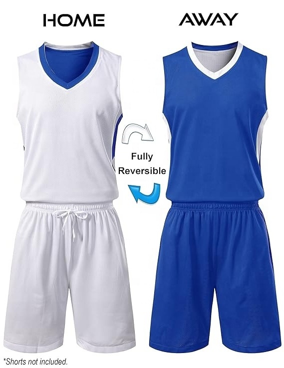 High Quality Customised Jersey Sublimation Uniforms Athletic Sports Wears Sleeveless Apparels Team Reversible Basketball Jerseys